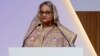 বাংলাদেশের প্রধানমন্ত্রী শেখ হাসিনা। 
