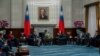 美国国会众议院军事委员会主席迈克·罗杰斯2023年6月率领多位委员会两党成员在访问台湾期间和台湾总统蔡英文会面，就美台多项议题进行讨论。（照片来源：台湾总统府）