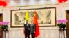 ဒုတိယဝန်ကြီးချုပ်နှင့် နိုင်ငံခြားရေးဝန်ကြီးဌာန၊ ပြည်ထောင်စုဝန်ကြီး ဦးသန်းဆွေနှင့် တရုတ်နိုင်ငံ၊ နိုင်ငံခြားရေးဝန်ကြီး မစ္စတာ ဝမ်ယိတို့ တရုတ်နိုင်ငံ၊ ပေကျင်းမြို့ ကျောက်ယွိထိုင် နိုင်ငံတော်ဧည့်ဂေဟာမှာ တွေ့ဆုံစဥ်။ (ဒီဇင်ဘာ ၆၊ ၂၀၂၃)