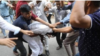 বনানী বিদ্যানিকেতন স্কুল ভোটকেন্দ্র থেকে বের হওয়ার সময় হামলার শিকার হন হিরো আলম। ১৭ জুলাই, ২০২৩। 