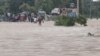 টানা বর্ষণে সুনামগঞ্জে বাড়ছে নদ-নদীর পানি। ১ জুলাই, ২০২৩। 