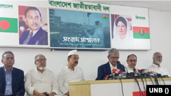 বিএনপি চেয়ারপারসনের গুলশান কার্যালয়ে এক সংবাদ সম্মেলনে মির্জা ফখরুল। বুধবার, ২ অগাস্ট, ২০২৩। 