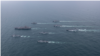 美国海军公布2023年4月3日至4日间举行美日韩三国海上联合军演的照片。