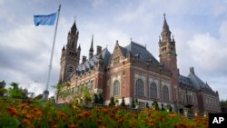 FILE - View of the Peace Palace which houses World Court in The Hague, Netherlands, on Sept. 19, 2023. 