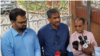 মিডিয়ার সাথে কথা বলছেন বিএনপির প্রচার সম্পাদক শহীদ উদ্দিন চৌধুরী এ্যানী। ১৬ জুলাই, ২০২৩। 