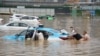 中国甘肃省兰州市的暴雨成灾。（2022年7月11日）