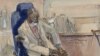 Un croquis du tribunal représentant l'ancien haut responsable rwandais Laurent Bucyibaruta lors de son procès pour génocide.