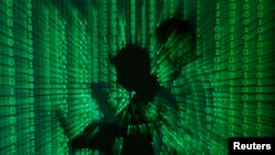 数码组成的图片显示有人手持便携式电脑