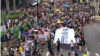 2019年7月21日香港民众为反对可将港人引渡到中国大陆的《逃犯条例》修订案再次举行大游行。(美国之音海彦拍摄)