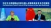 中共官媒新华社发布照片显示，联合国人权事务高级专业巴切莱特与中国领导人习近平举行线上会面。（2022年5月25日）