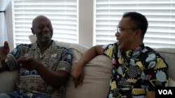 Morris with his younger brother, Todd Roberts, during the trip in Jacksonville, Florida