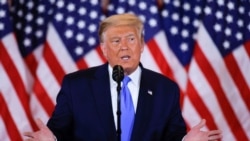 USA, Washington, U.S. President Donald Trump speaks about early results from the 2020 U.S. presidential election in the East Room of the White House