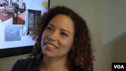 Fanny Veliz is CEO of Avenida Productions, a production and consulting firm, who works from shared office space in Los Angeles and other cities. (M O'Sullivan/VOA)
