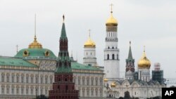 FILE - The Kremlin in Moscow, Sept. 29, 2017. (AP Photo/Ivan Sekretarev, File)