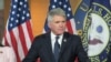 资料照：共和党联邦众议员麦考尔（Michael McCaul）2021年6月23日在国会山召开的记者会上发言，呼吁就新冠问题问责中共。 （美国之音记者李逸华拍摄）