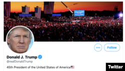 Personal account of Donald Trump in Twitter