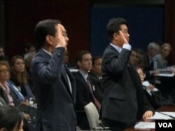 华为与中兴高级主管在国会举证(美国之音视频截图)