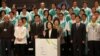 民进党主席蔡英文在演讲 （美国之音杨明拍摄）