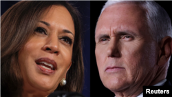 Senator Kamala Harris and Vice President Mike Pence