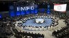 IMF总裁拉加德在利马召开的2015年IMF/世行年会上讲话。(2015年10月9日)