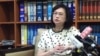台湾外交部发言人王佩玲2017年5月18日主持记者会 （美国之音记者申华 拍摄）