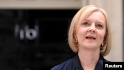 New British PM Truss in Downing Street in London