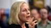 中文名字叫做陆天娜的纽约州的联邦参议员吉利布兰德（Kirsten Gillibrand ）2019年3月15日在一个竞选集会上讲话。 