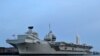 英国皇家海军“伊丽莎白女王”号（HMS Queen Elizabeth）航母停泊在英国南部一个港口。 （2019年6月5日）
