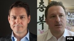  加拿大公民康明凯（左）和迈克尔·斯帕弗被中国以涉嫌危害中国国家安全的指称分别被捕。