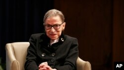 Supreme Court Justice Ruth Bader Ginsburg attends Georgetown Law's second annual Ruth Bader Ginsburg Lecture, Oct. 30, 2019, in Washington.
