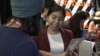 Catalina Garcia, a senior student at Miguel Contreras Learning Complex in Los Angeles, promotes a virtual company that she created with fellow students, called Big City Tours.