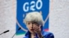 美国财政部长耶伦7月11日在意大利举行的20国财长和央行行长会议期间在记者会上讲话。