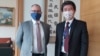 美国驻世界贸易组织代表团代办毕斯比（左)2021年2月11日在日内瓦台湾驻世界贸易组织代表团办公室与罗昌发代表会面(台湾驻世界贸易组织代表团官网照片）

