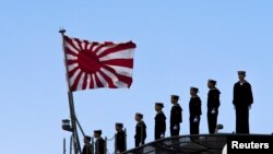 日本“出云号”战舰上的水兵。（资料照）